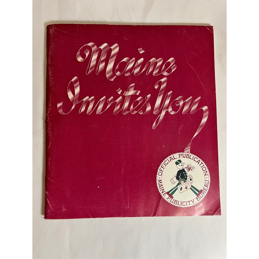 Vintage Maine Invites You Sixth Edition Travel Guide Booklet Fold Out Map Ripley